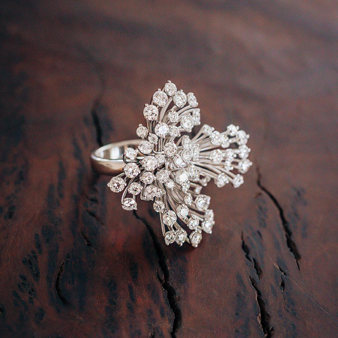 Women's Berjani 'Fireworks' DGA Red Carpet Award Winner 7.13cts Diamond Ring Handcrafted For Sale