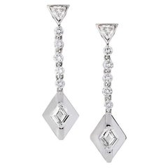 Berjani Handcrafted 18K White Gold Fancy Cut 1.55ct Diamond Earrings Berjani Handcrafted 18K White Gold Fancy Cut 1.55ct Diamond Earrings