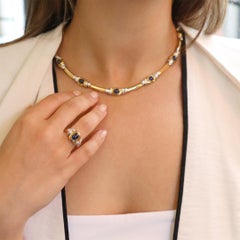 BERJANI Handcrafted 18K Yellow-White Gold 1.93ct Cabochon Ceylon Sapphire