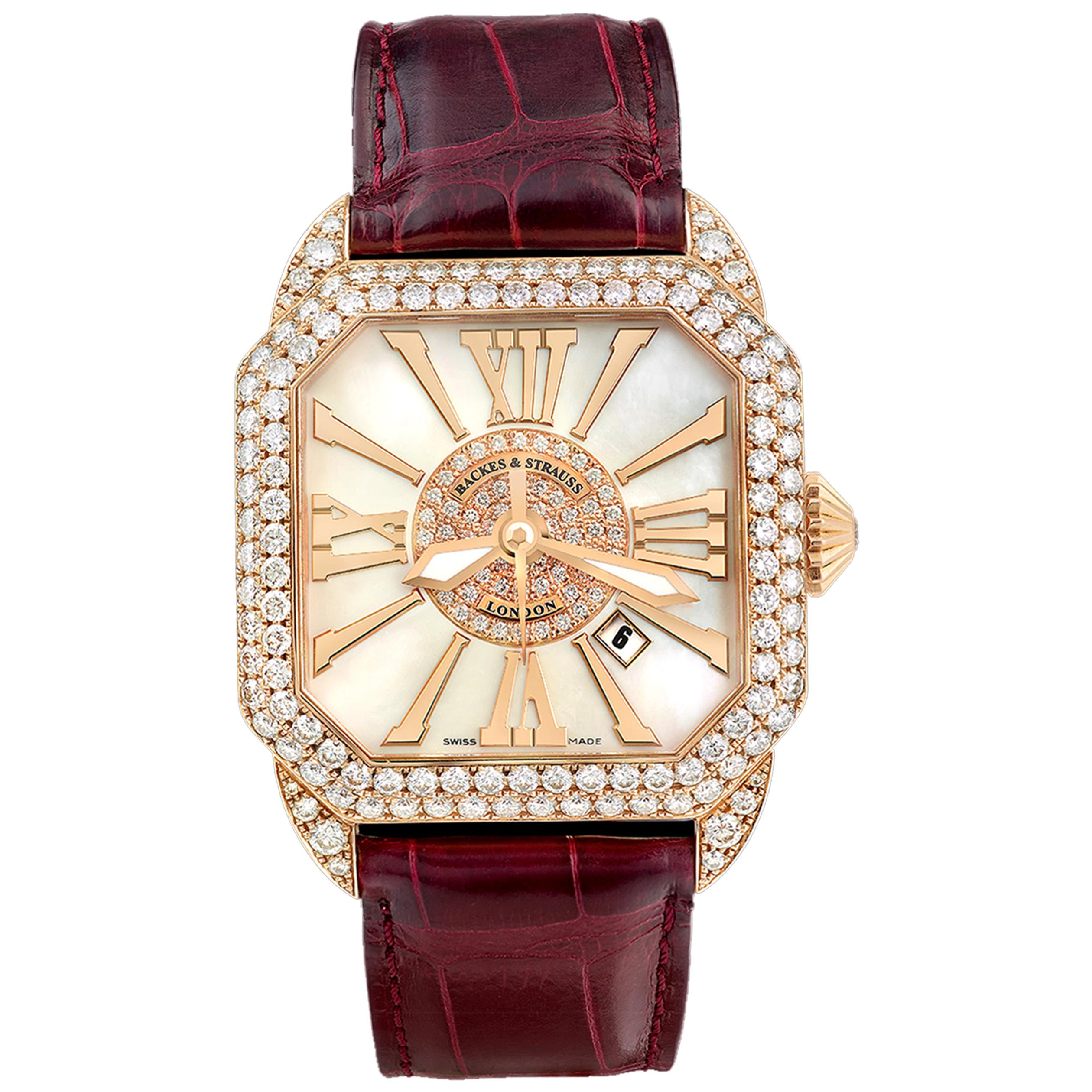 Berkeley 40 Luxury Diamond Watch for Men and Women, Rose Gold For Sale