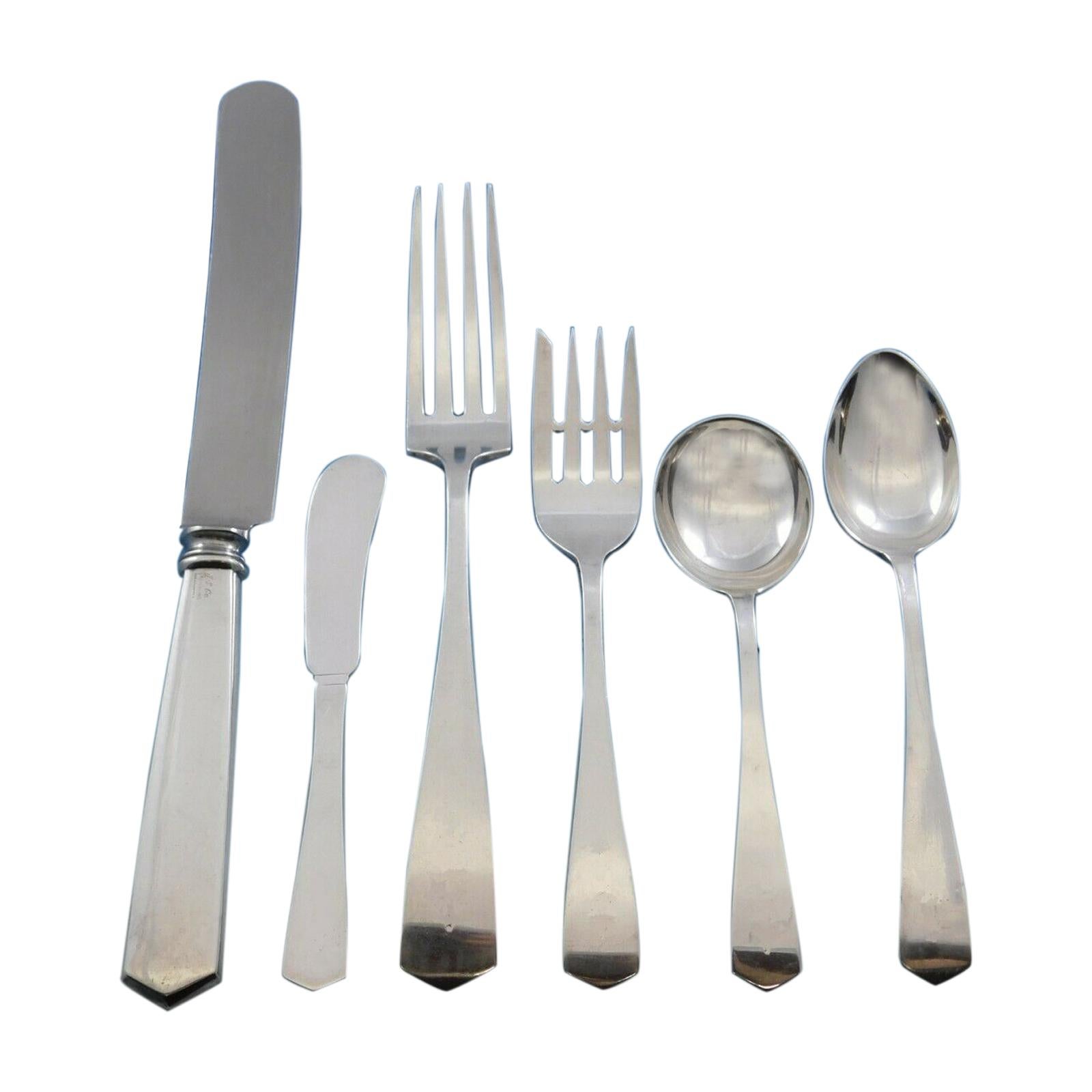 Crystal by International Sterling Silver Flatware Set 12 Service 62