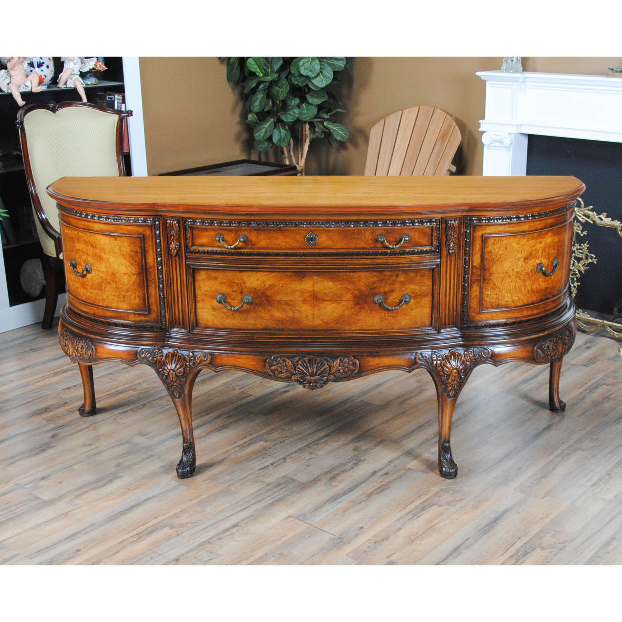A vintage Berkey and Gay demilune Sideboard in excellent condition. The top has recently been French polished to give it a straight from the factory appearance.

Both large and incredibly detailed this beautiful Berkey and Gay demilune Sideboard