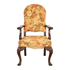 Berkey & Gay Antique Chippendale Carved Walnut Armchair, Circa 1920s