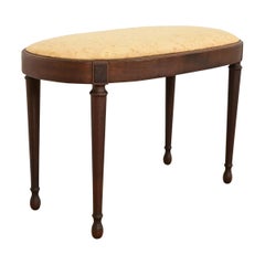 Berkey & Gay Antique French Regency Louis XVI Carved Walnut Vanity Stool