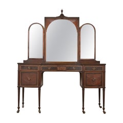 Berkey & Gay Antique French Regency Louis XVI Walnut and Mahogany Vanity Dresser Berkey & Gay Antique French Regency Louis XVI Walnut and Mahogany Vanity Dresser