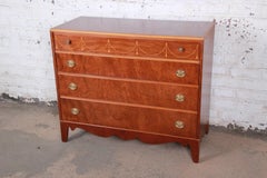 Berkey & Gay Antique Inlaid Mahogany French Dresser, circa 1930s