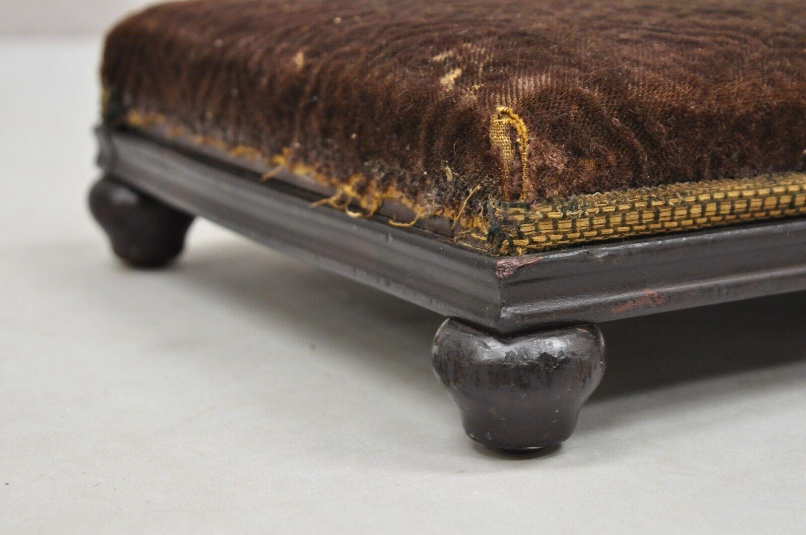 Berkey & Gay Furniture Mahogany Empire Rectangular Very Low Footstool Ottoman 5