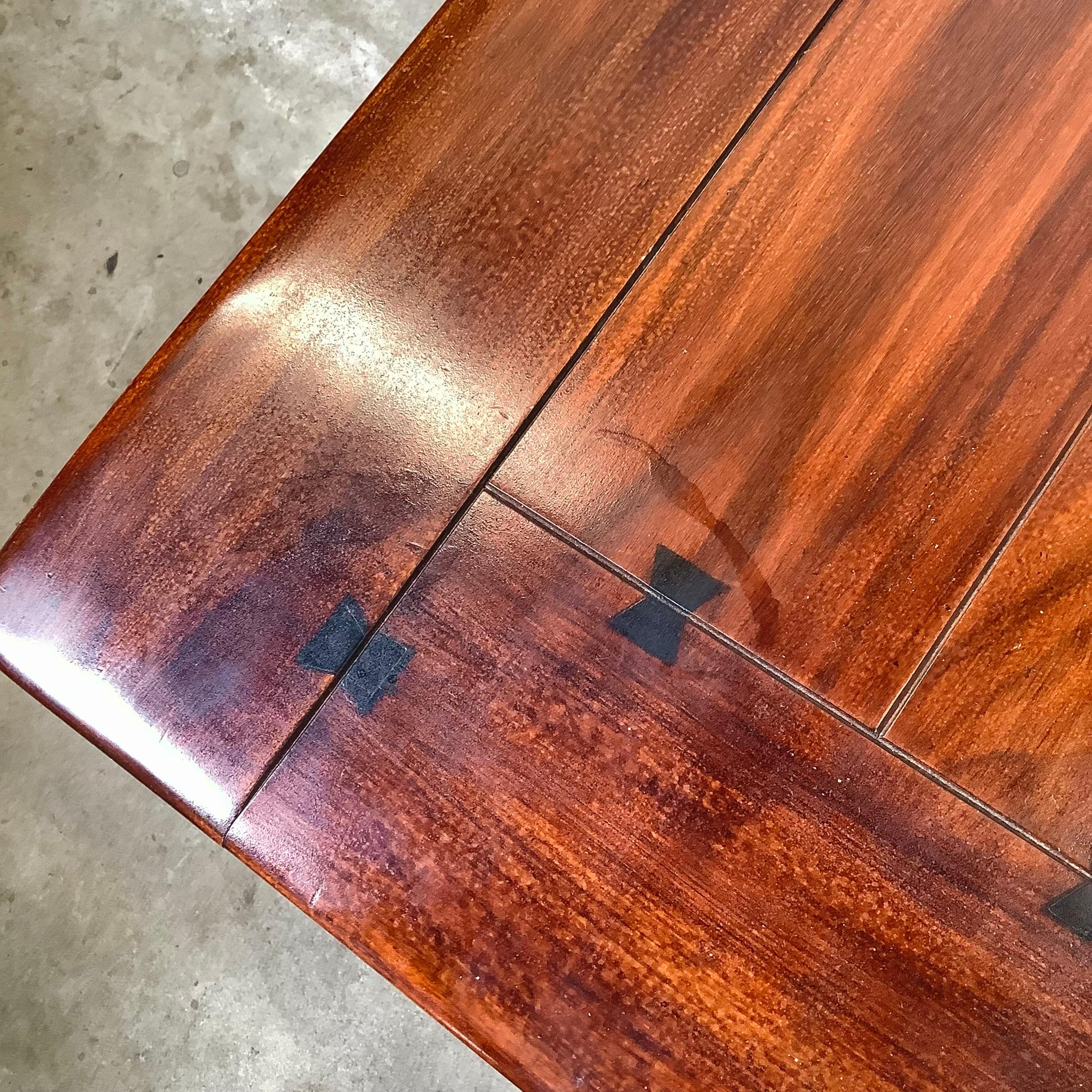 Berkey & Gay Spanish Revival Trestle Dining Table with Leaves For Sale 3