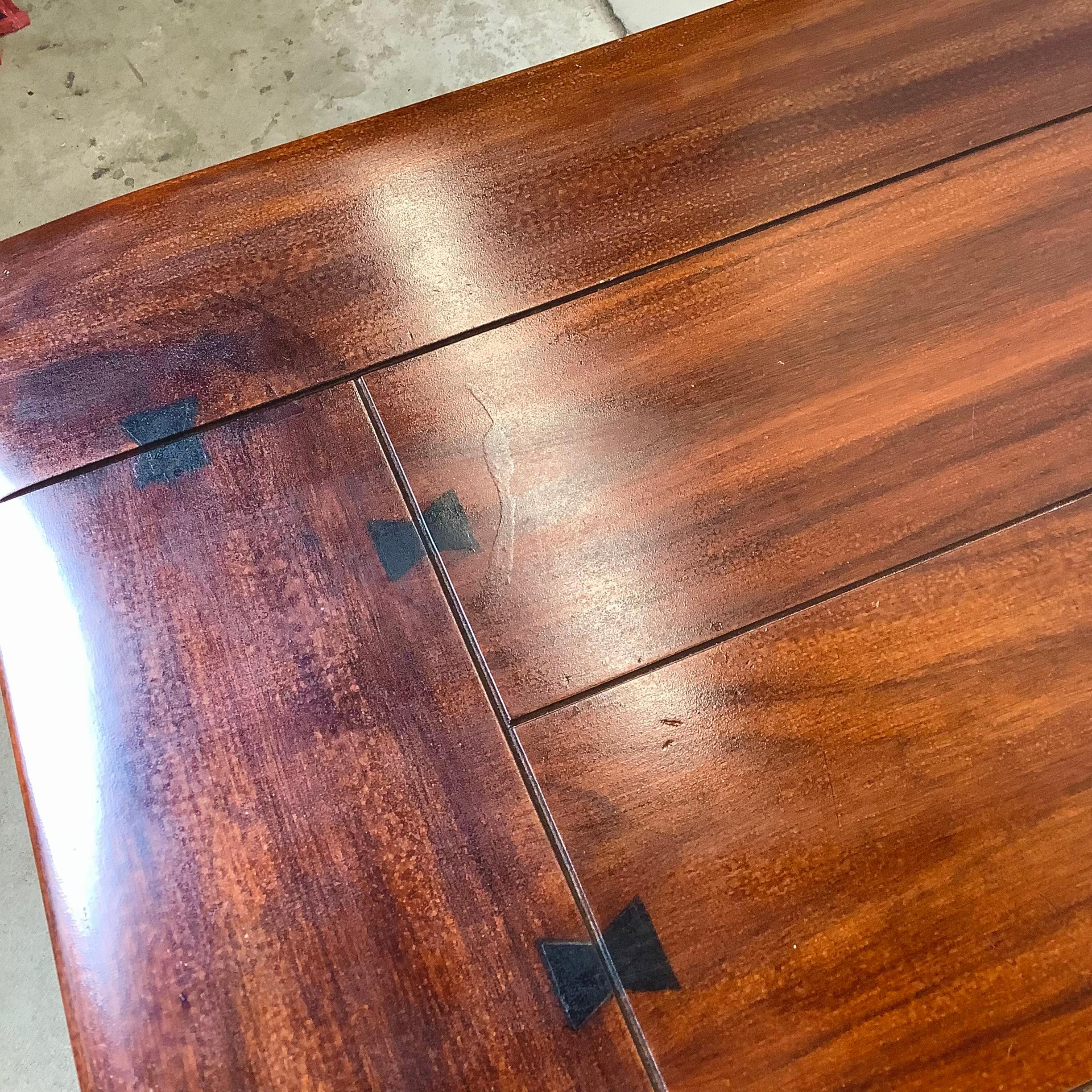 Berkey & Gay Spanish Revival Trestle Dining Table with Leaves For Sale 7