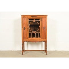 Berkey & Gay Style Antique English Jacobean Walnut Bookcase, Circa 1920s