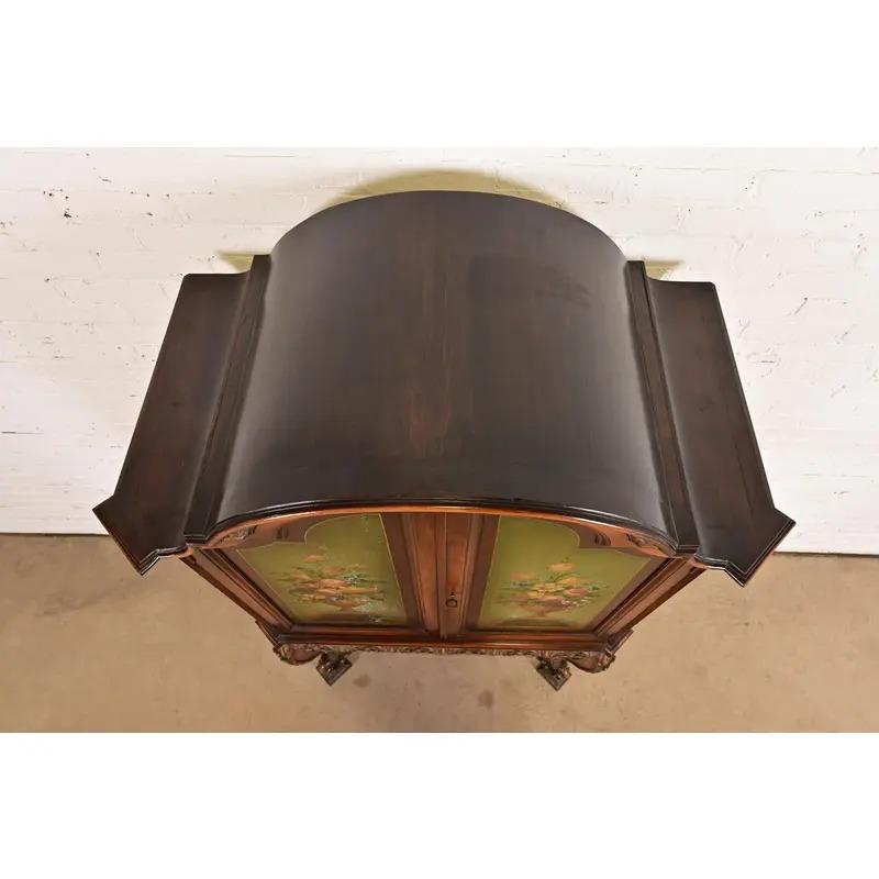 Antico mobile bar giacobino dipinto a mano in stile Berkey & Gay, circa anni '20 in vendita 5