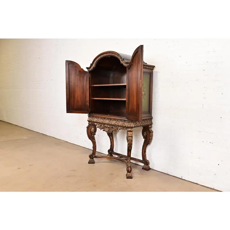 Noce Antico mobile bar giacobino dipinto a mano in stile Berkey & Gay, circa anni '20 in vendita