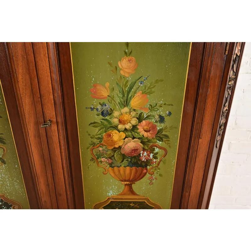 Antico mobile bar giacobino dipinto a mano in stile Berkey & Gay, circa anni '20 in vendita 2