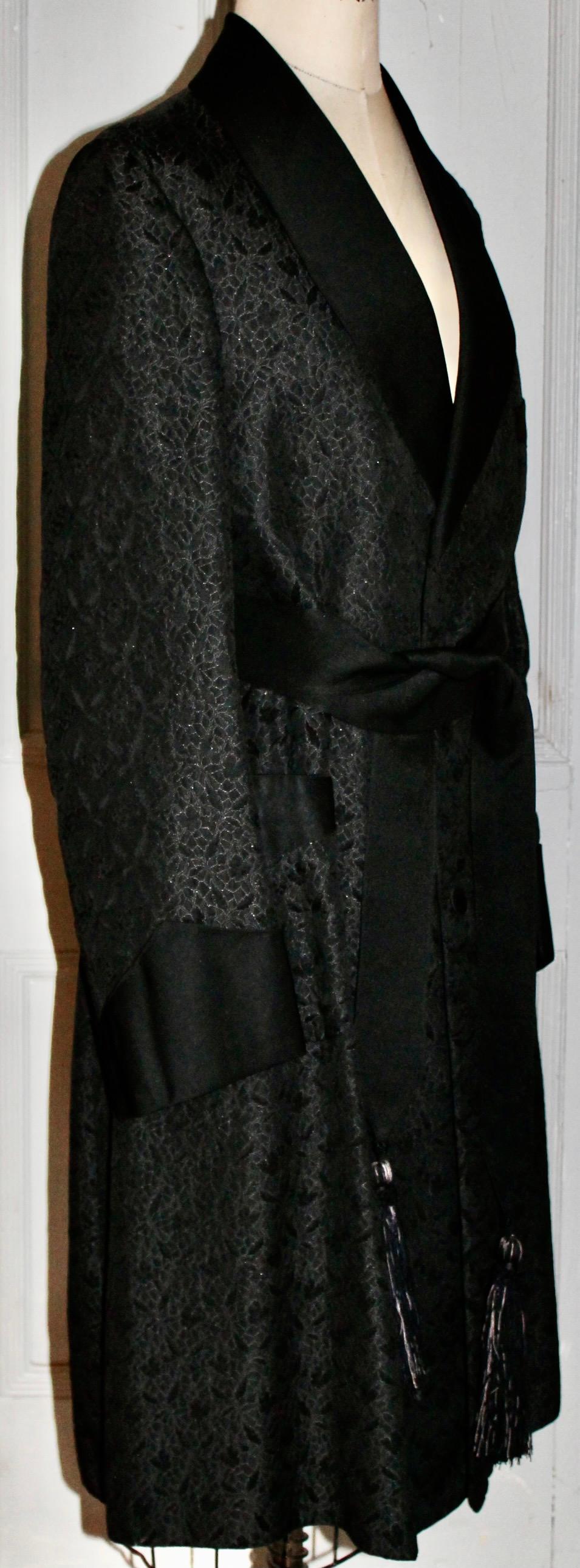 Men's Berkey Merwin Silk Brocade Smoking Coat 1923 For Sale