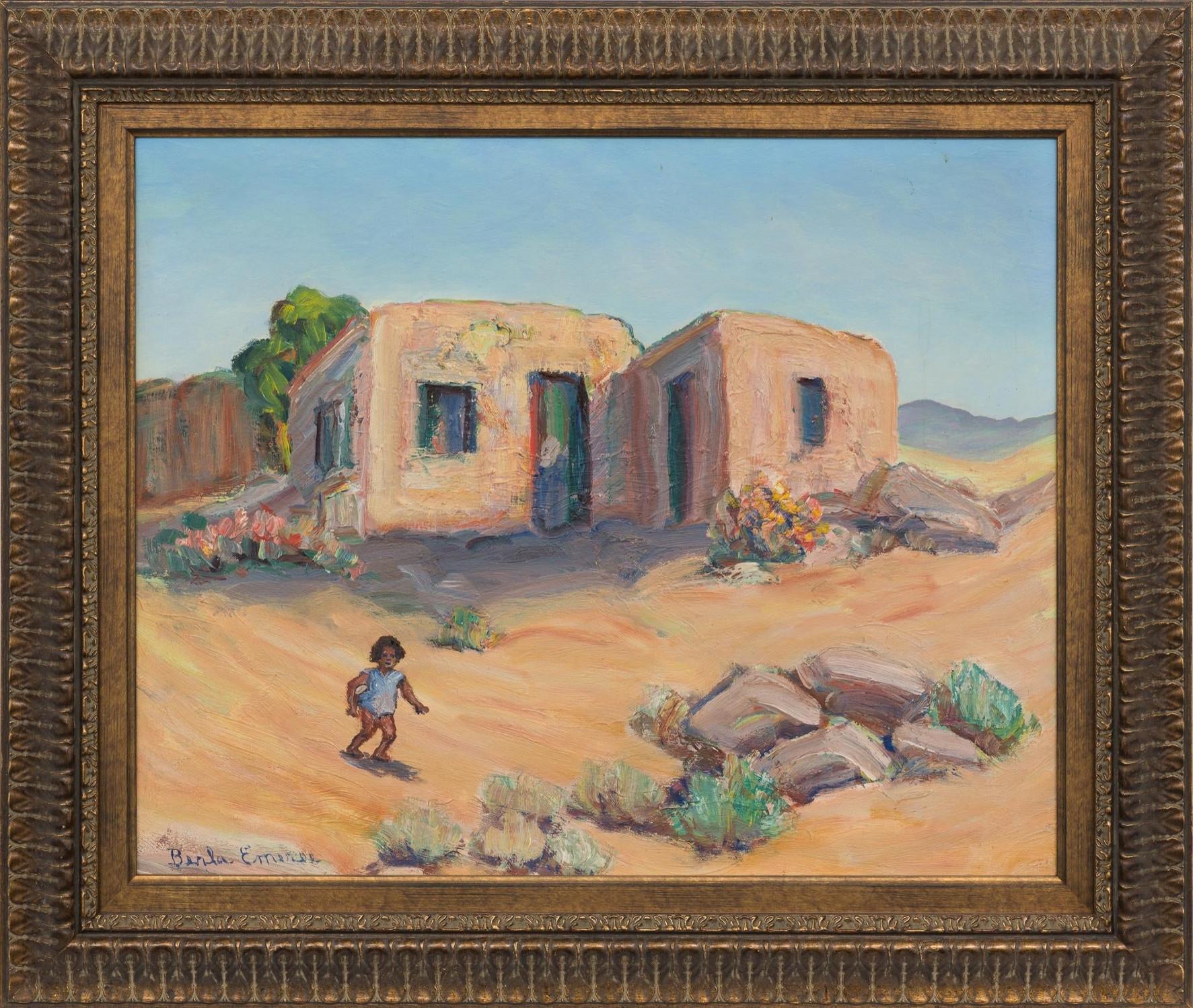 Berla Emeree Landscape Painting - "Adobe Run"   Great West Texas or New Mexico Painting El Paso Artist