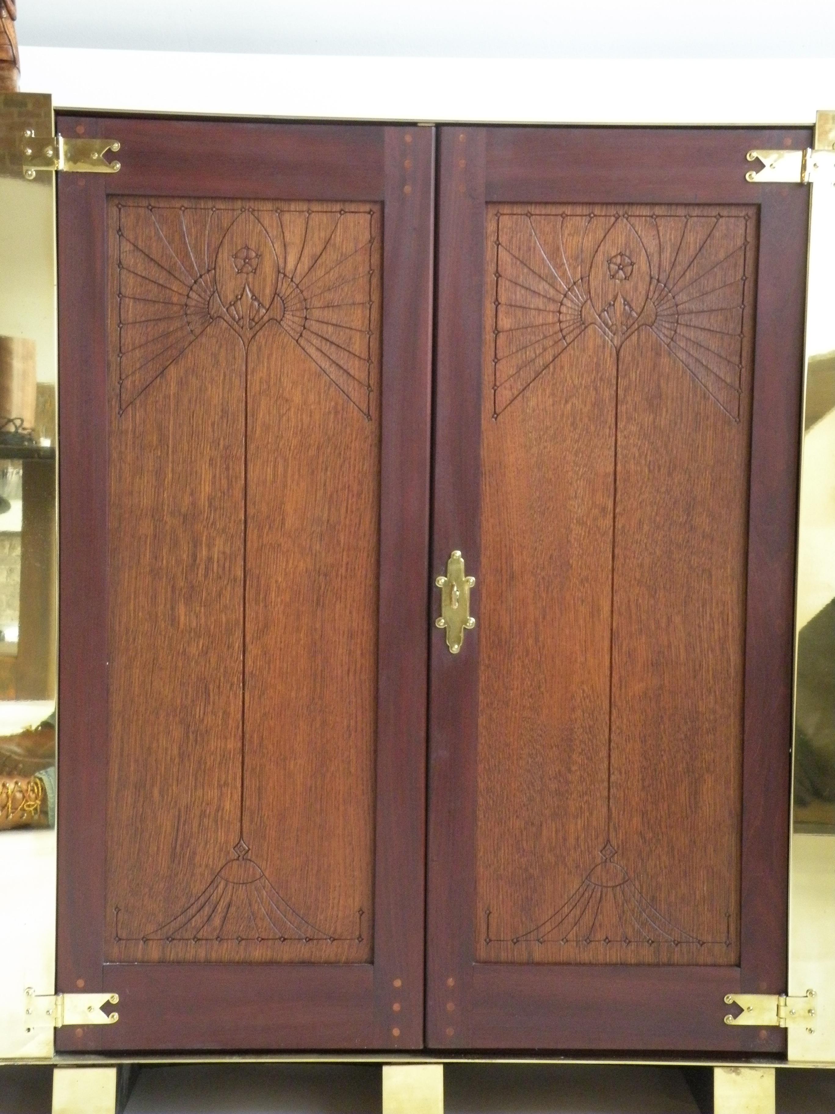 Brass Berlage's Doors, Cabinet with Original Stamped Doors from Opus 14 Cabinet For Sale