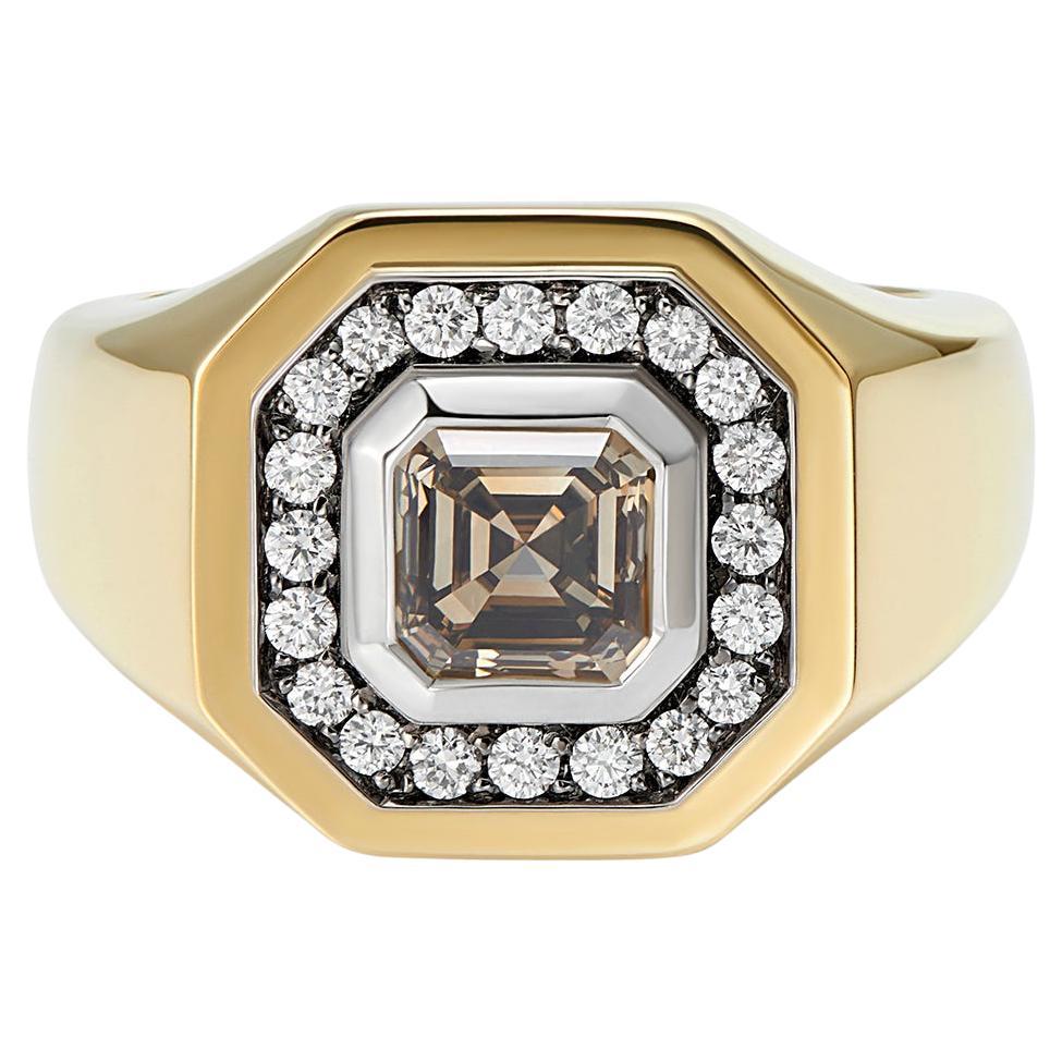 Berlin: 1,24ct Cognac Brown Diamant und 18k Gelbgold Ring im Angebot