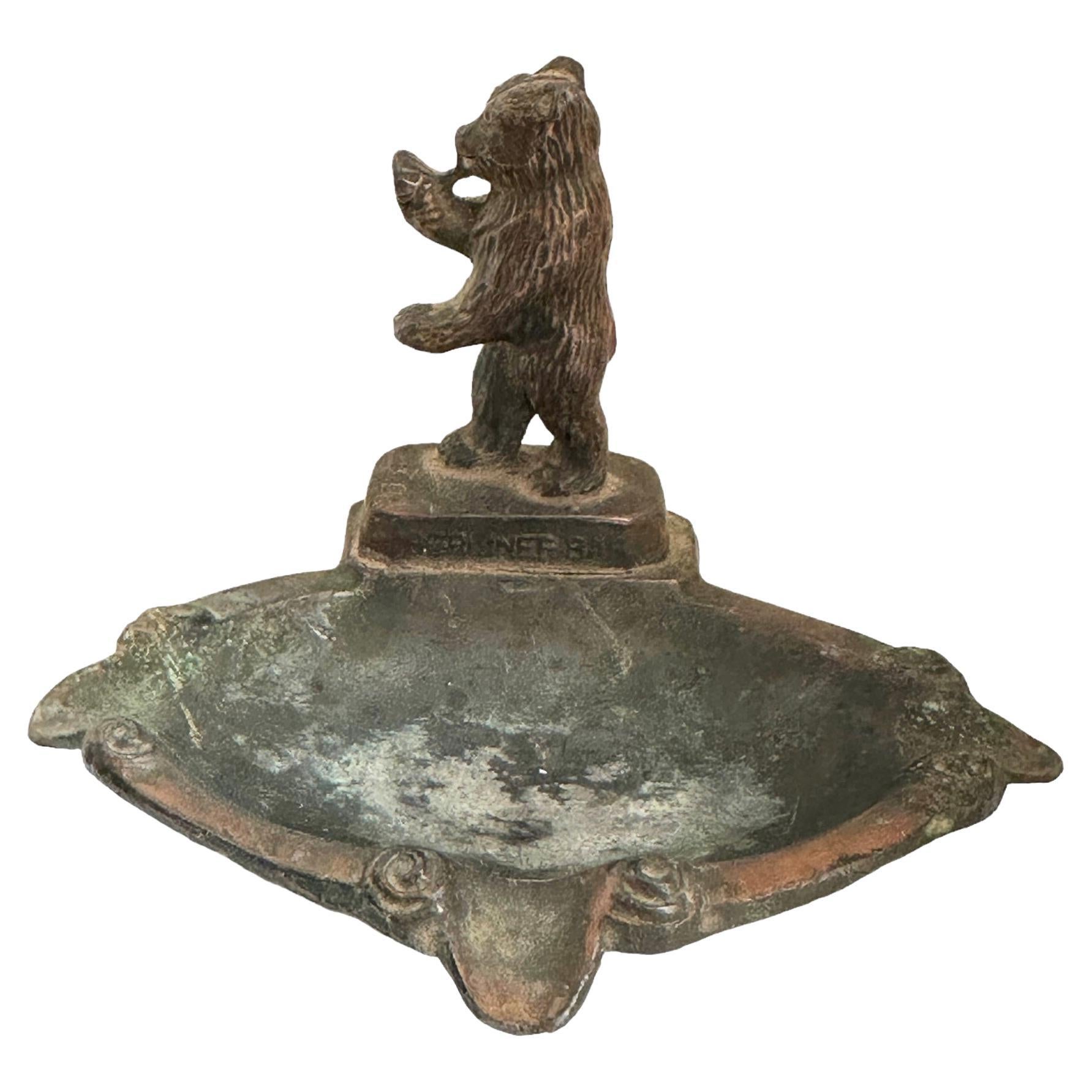 Orso di Berlino Statua Souvenir Portacenere Vintage, Tedesco, anni '30