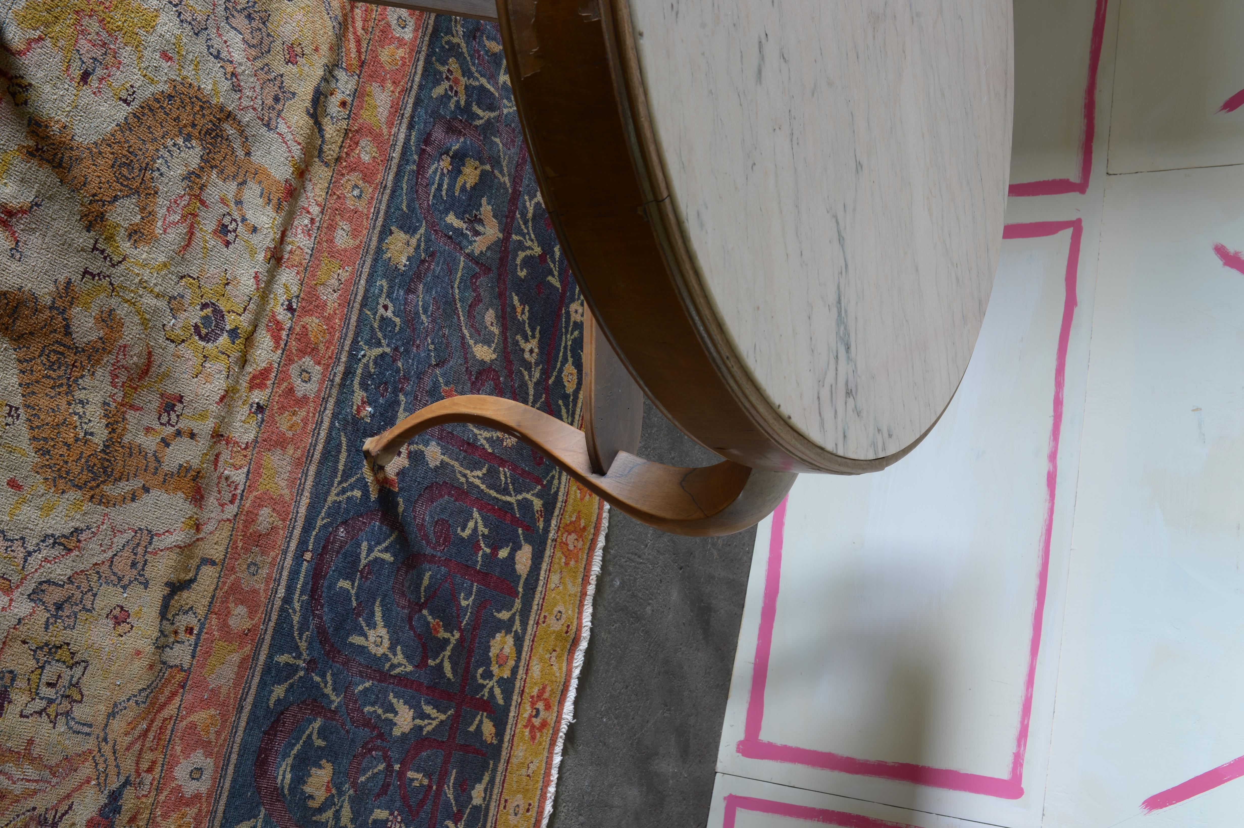 Art Deco Berlin Deko Marble Top Expressionist Center Table For Sale