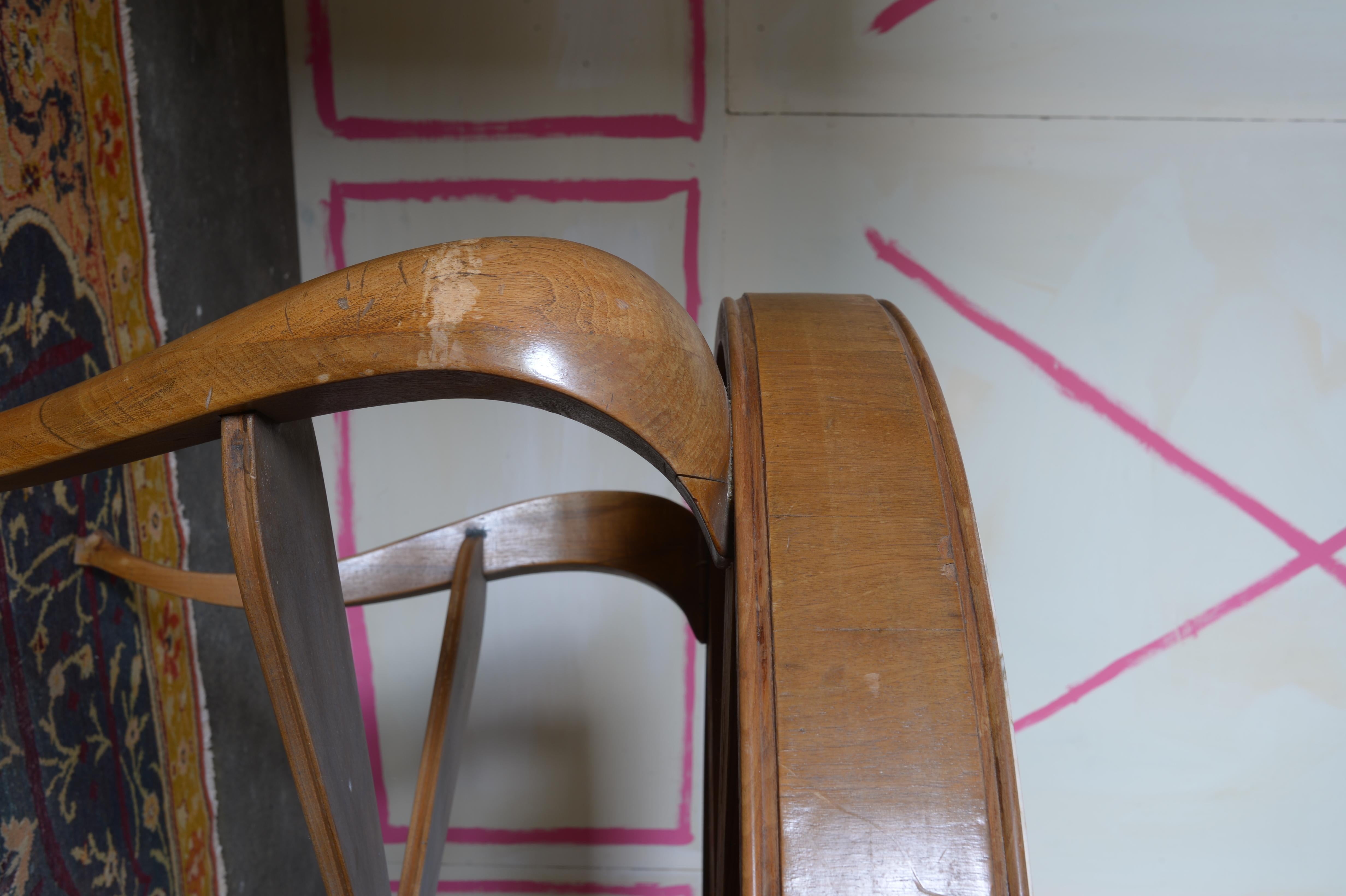 Early 20th Century Berlin Deko Marble Top Expressionist Center Table For Sale