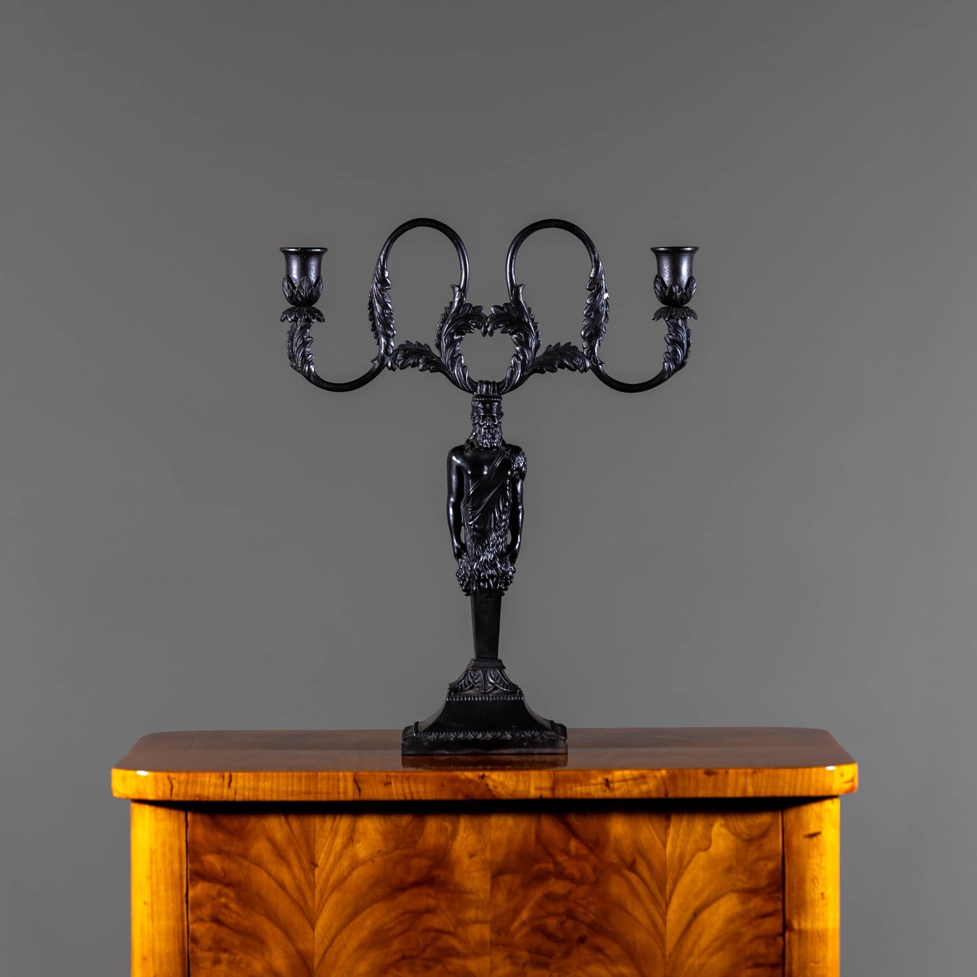 Neoclassical Berlin Iron Candleholder after Karl Friedrich Schinkel, 19th Century For Sale