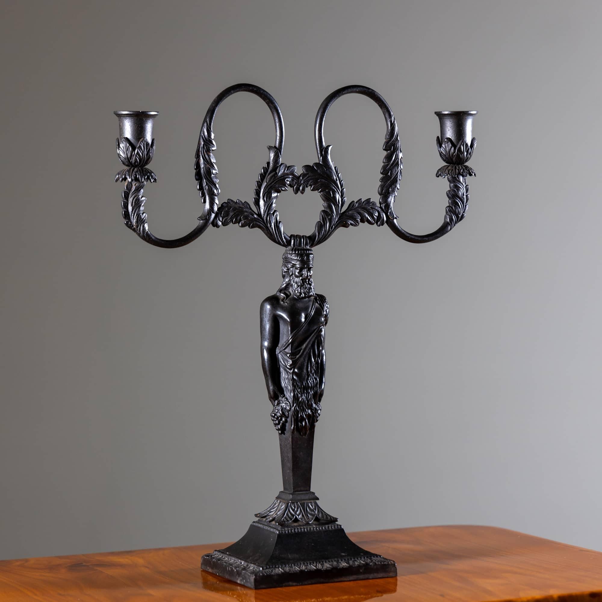 Berlin Iron Candleholder after Karl Friedrich Schinkel, 19th Century In Good Condition For Sale In New York, NY