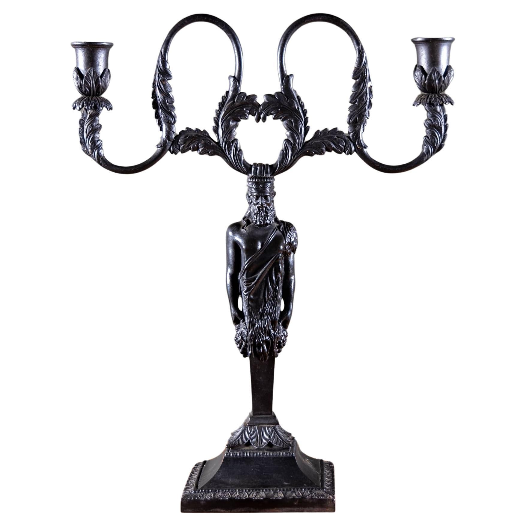 Berlin Iron Candleholder after Karl Friedrich Schinkel, 19th Century For Sale
