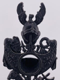 berlin iron Heraldic POCKET Watch HOLDER German 1860 ROMAN Empire Helmets Lions