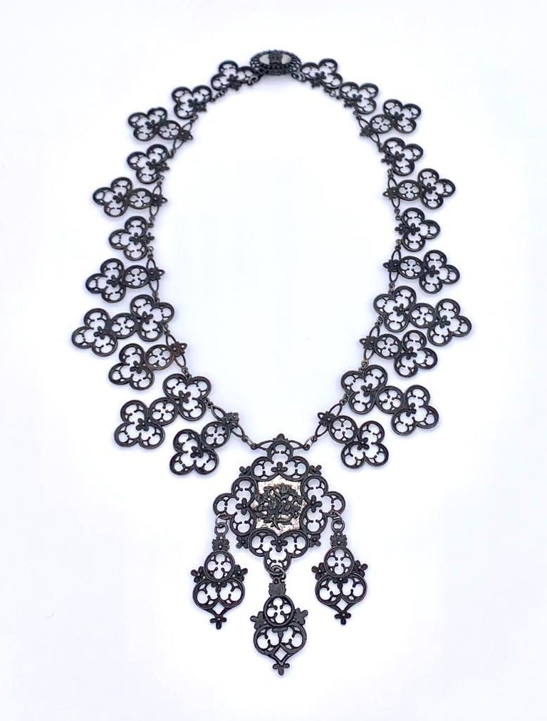 Antique Berlin Iron Necklace For Sale at 1stDibs
