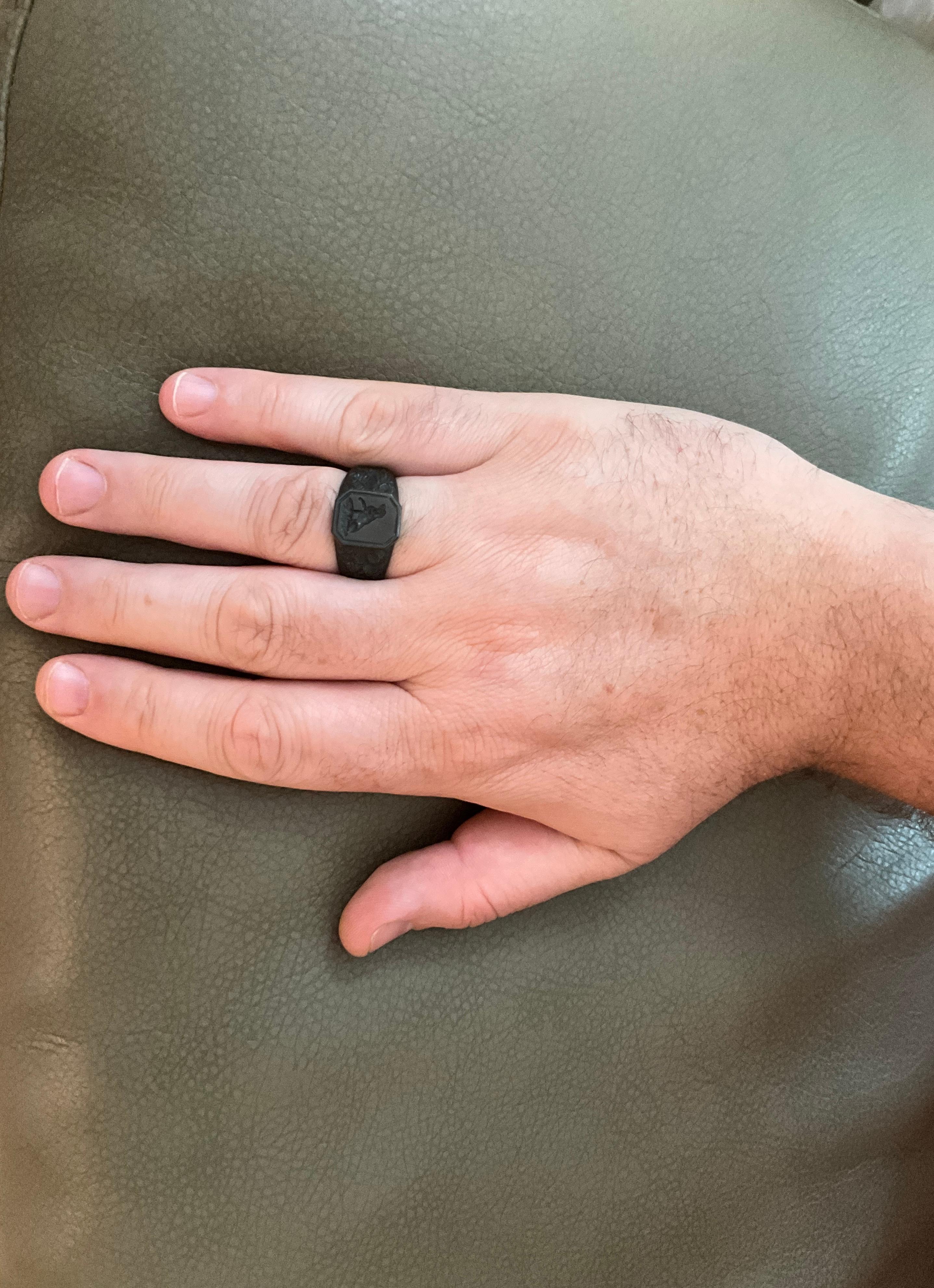 Berlin Iron Ring with Intaglio of Faithful Dog Ring Representing Fidelity For Sale 8