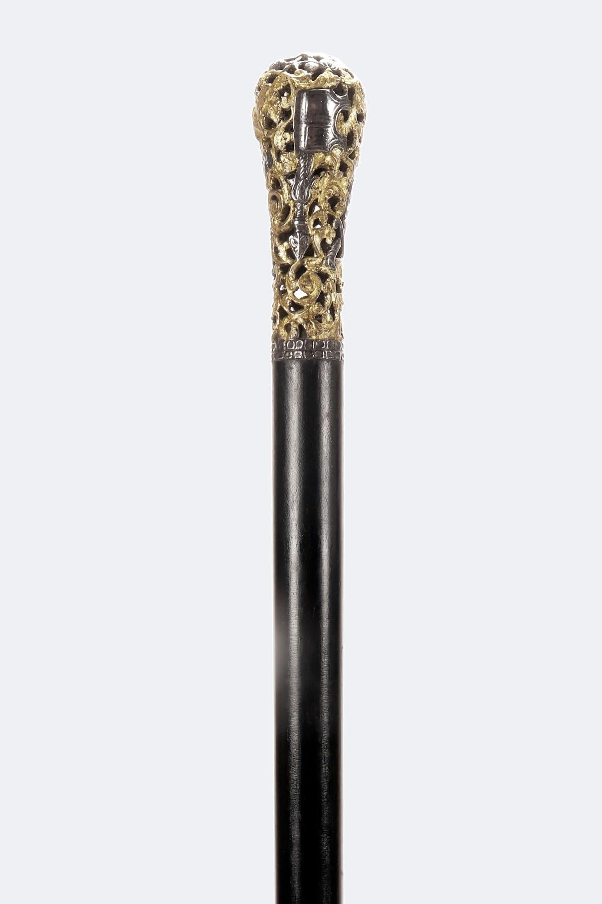 Bastón de hierro berlinés que representa partes de armaduras, Alemania, 1800. Alemán en venta