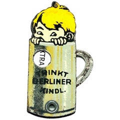 Berlin Kindl Child Beer Werbetasche Zigarrenschneider Antik, Deutsch, 1930er Jahre