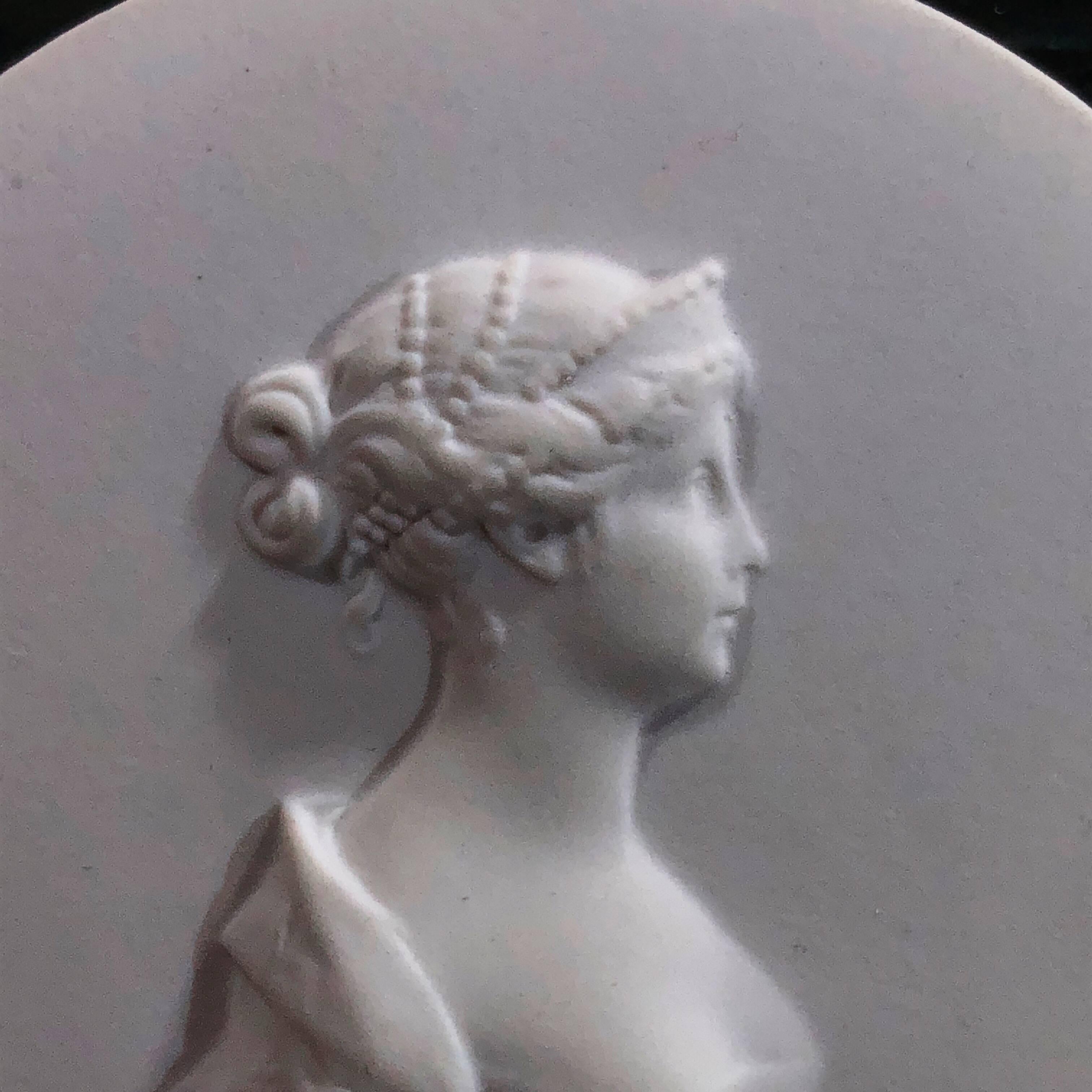 Unglazed Berlin 'KPM' Bisque Plaque of Princess Luise, Later Queen of Prussia, 20thC. For Sale