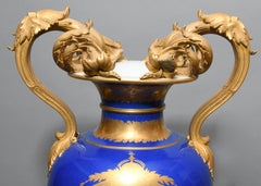 Berlin KPM Guild Royal Blue Porcelain Vase