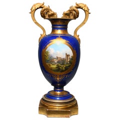 Berlin KPM Guild Royal Blue Porcelain Vase