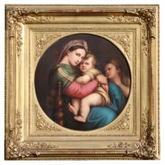 Berlin 'K.P.M.' Painted Porcelain Plaque, "Madonna"