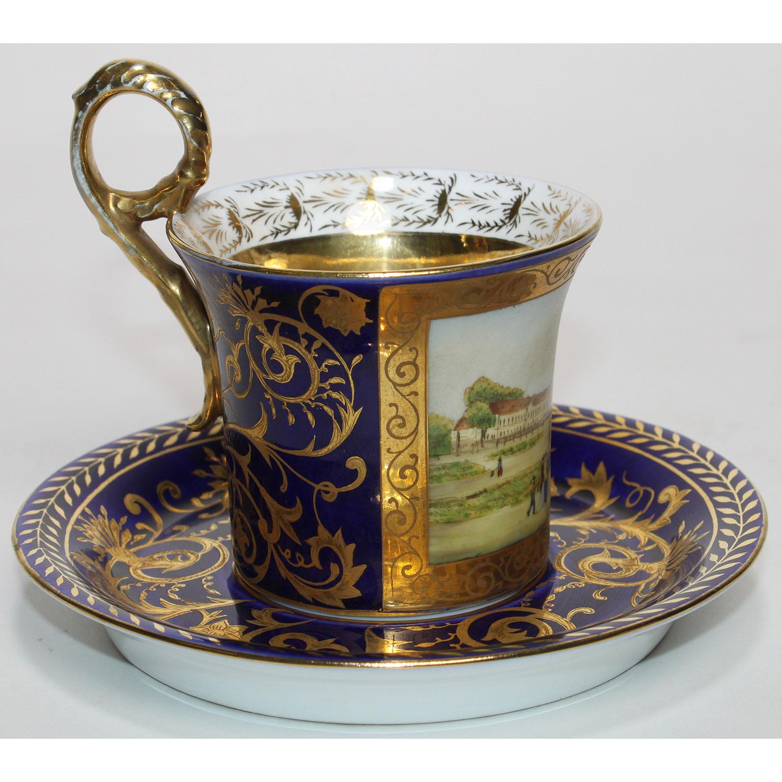 Berlin KPM Porcelain Five-Piece Cobalt-Blue and Parcel-Gilt Coffee Set For Sale 4