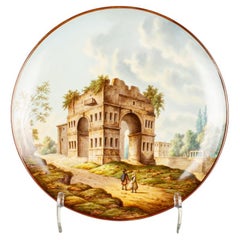 Antique Berlin Porcelain Charger of the Arch of Janus, circa 1890