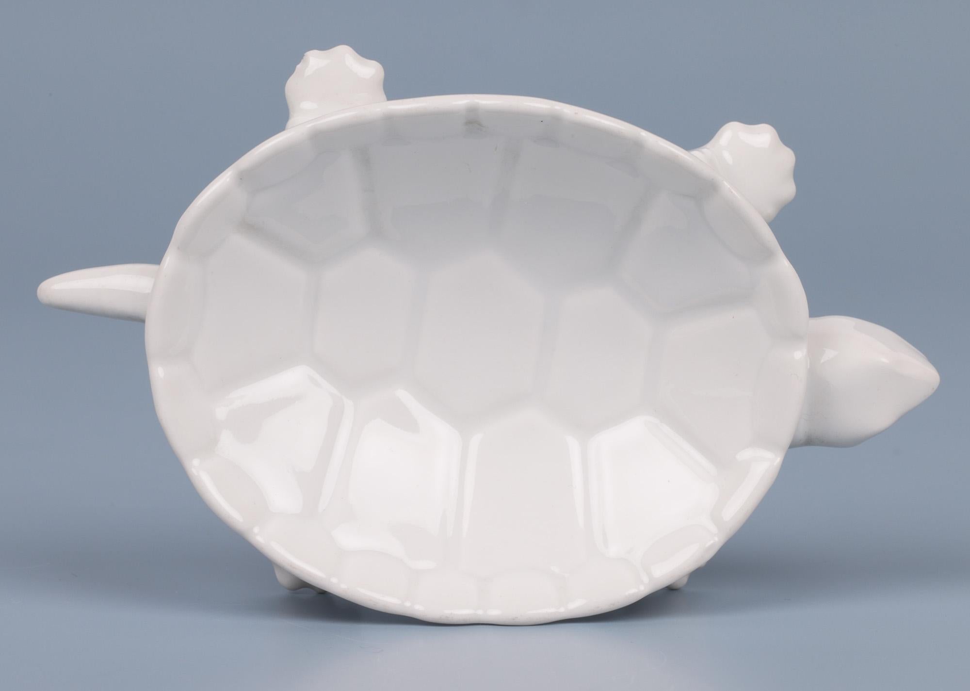 Glazed Berlin Porcelain Mid-Century Tortoise Pin Dish For Sale
