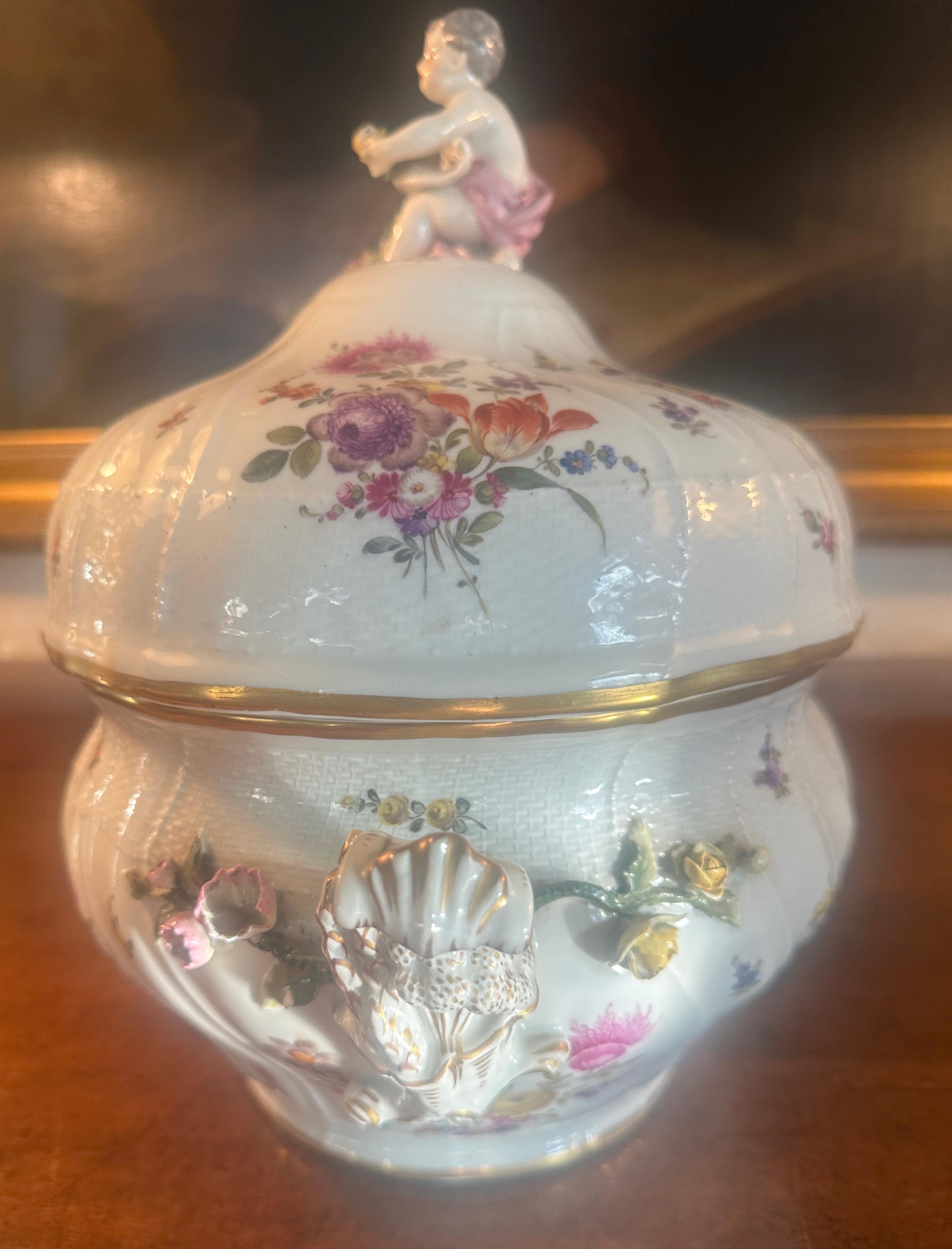 German Berlin Porcelain Tureen, by KPM, Beautifully Decorated For Sale