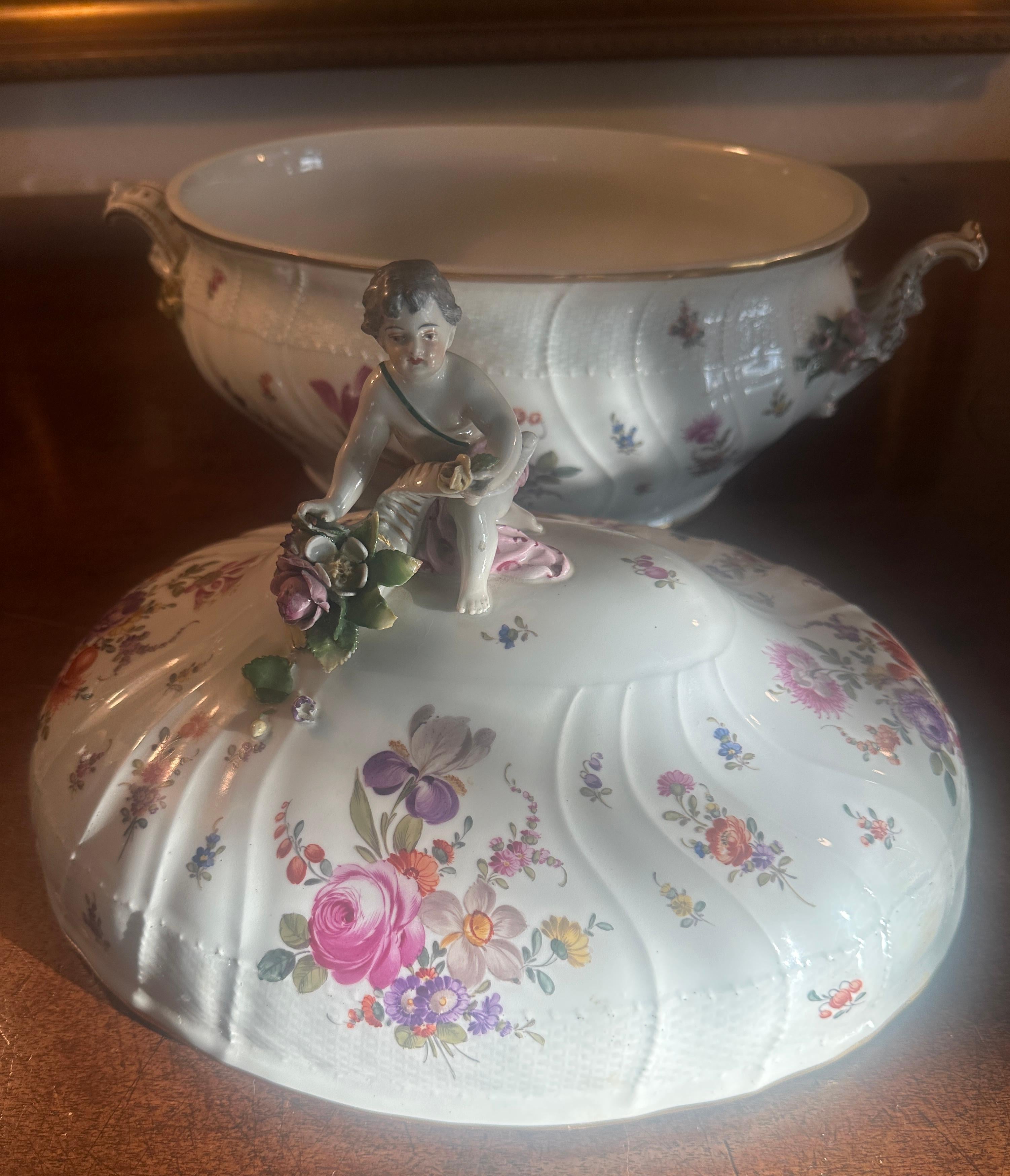 Hand-Painted Berlin Porcelain Tureen, by KPM, Beautifully Decorated For Sale
