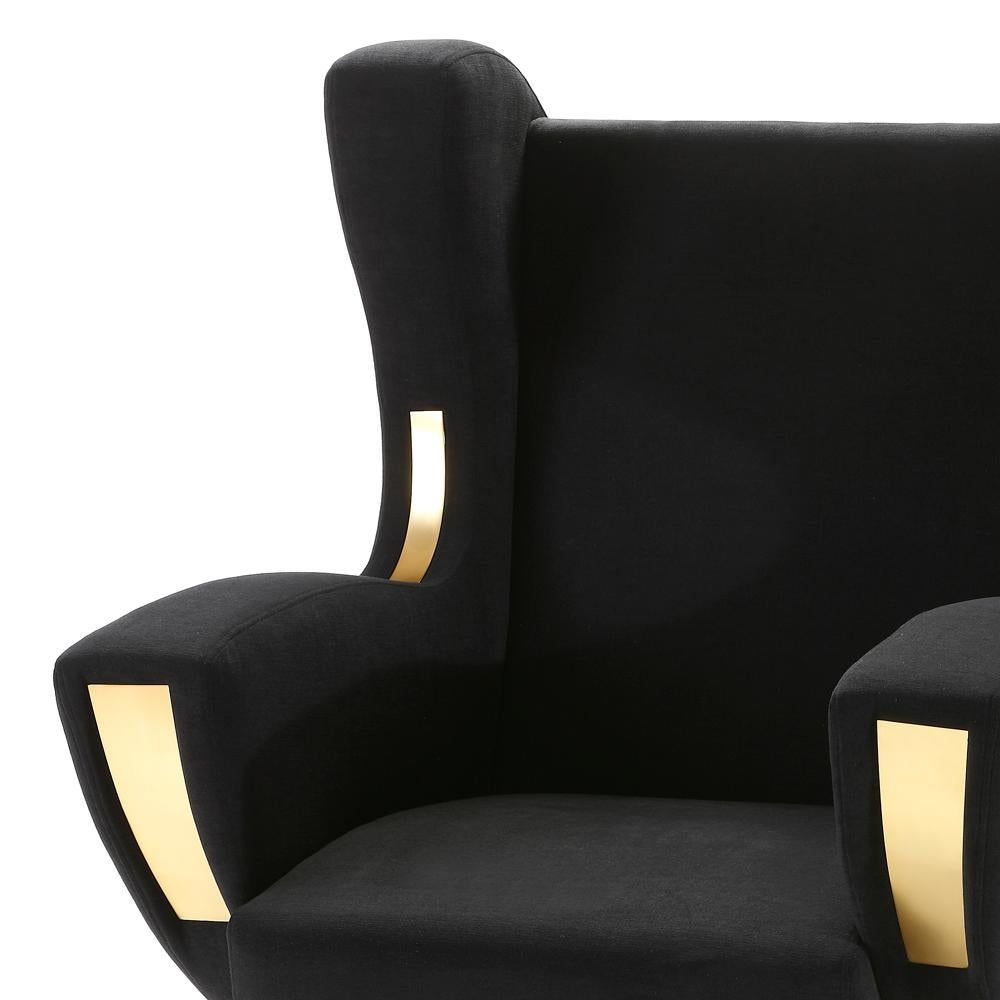 Berliner Armchair with Black Velvet Fabric In New Condition For Sale In Paris, FR