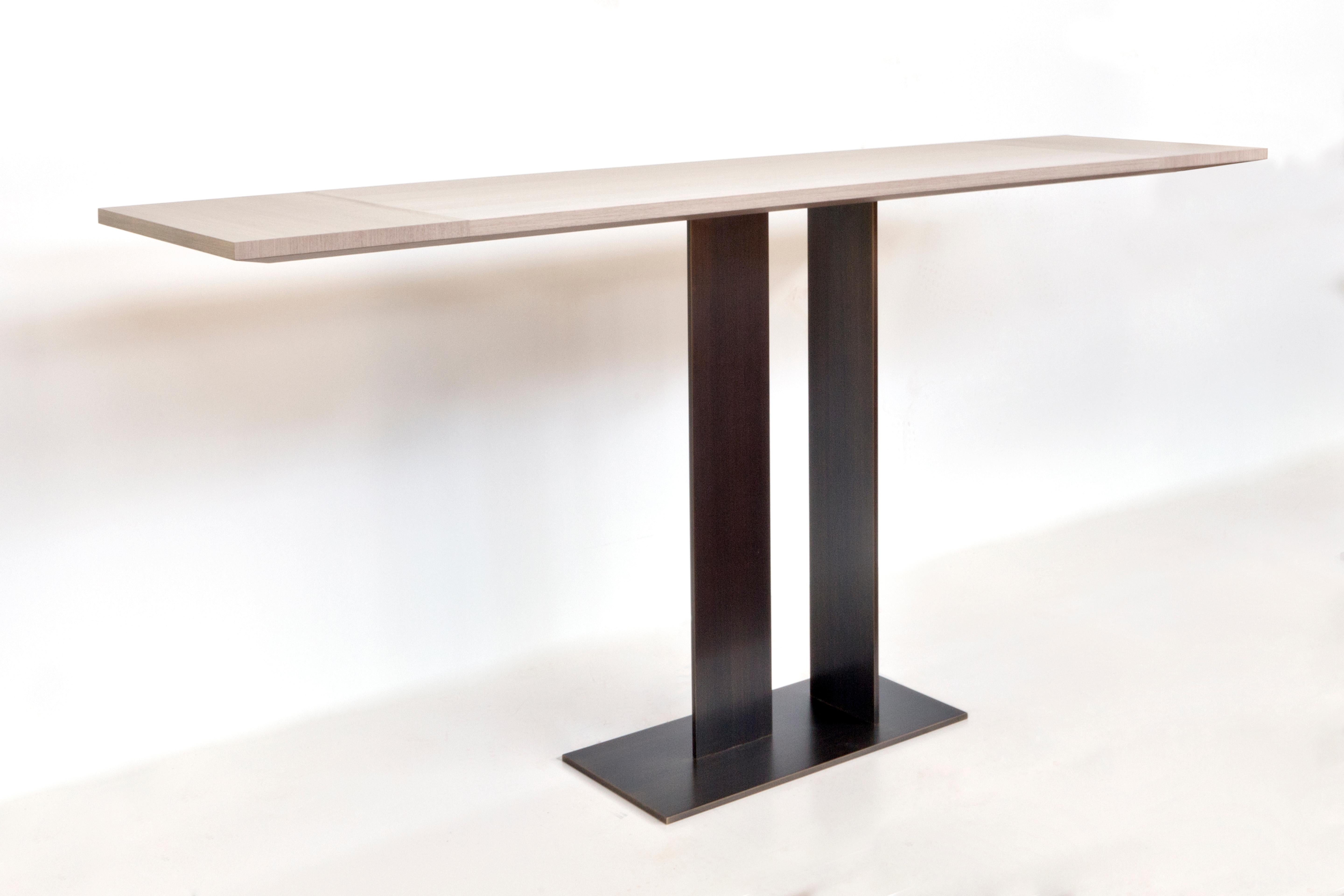 Consola de metal Berlino 150 Matt English Mahogany AND Light Bronze by Casa Casati en Nuevo estado para la venta en Geneve, CH