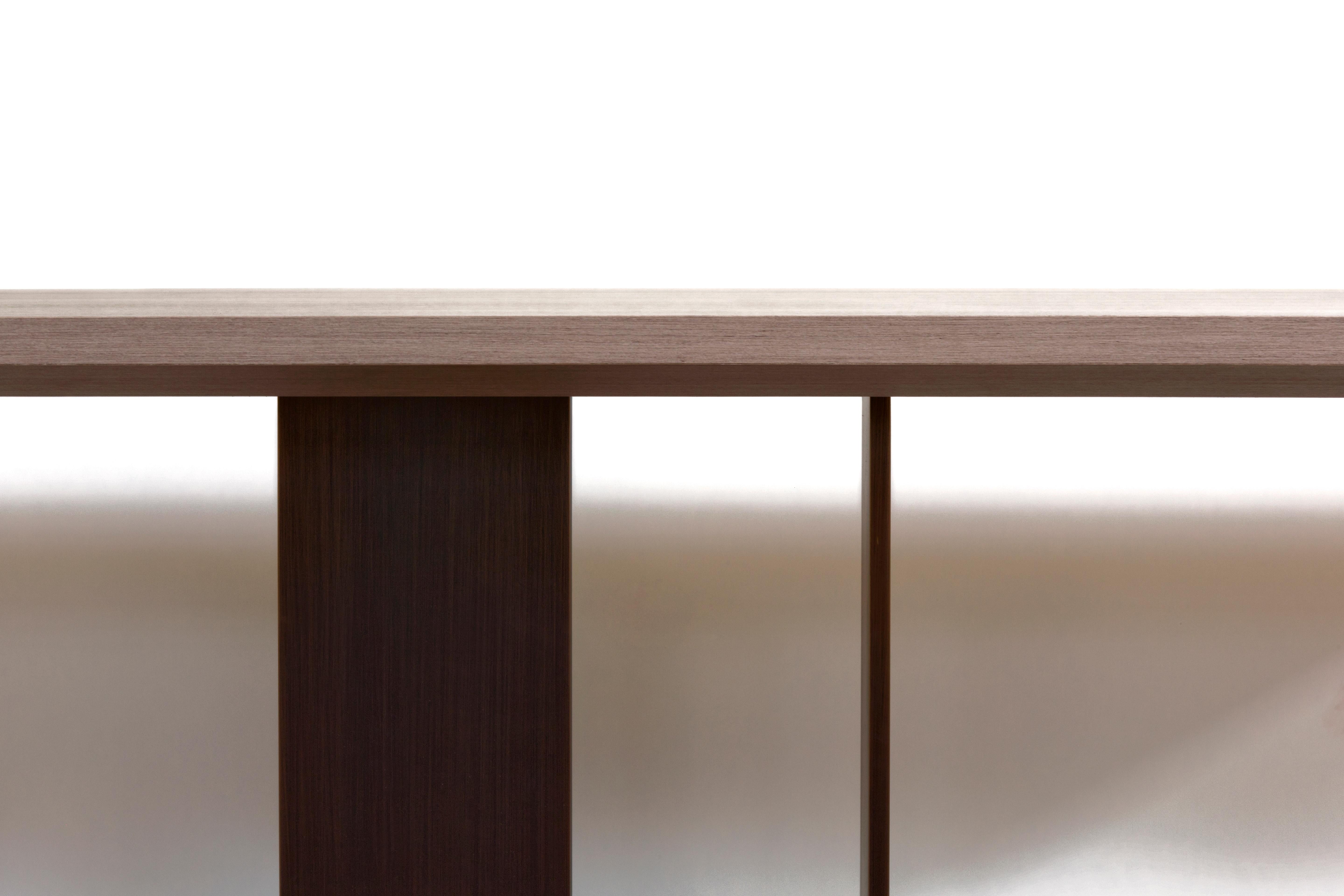 Berlino 250 Matt Grey Oak And Light Bronze Metal Maxi Console by Casa Casati In New Condition For Sale In Geneve, CH