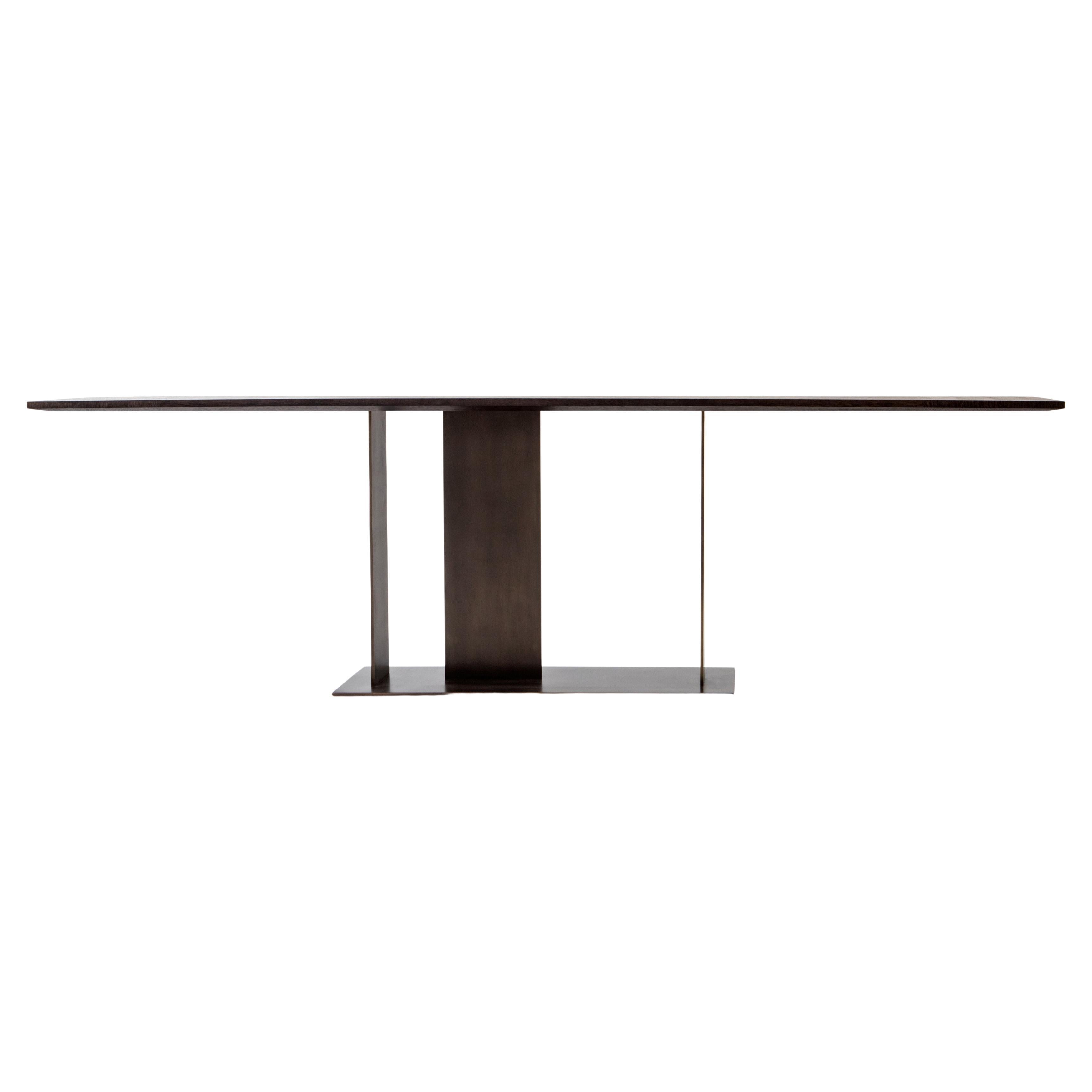 Berlino 250 Matt Grey Oak And Light Bronze Metal Maxi Console by Casa Casati
