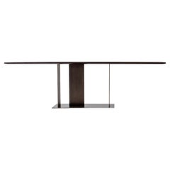 Maxi console Berlino 250 in Oak Oak grigio opaco e metallo bronzo chiaro di Casa Casati