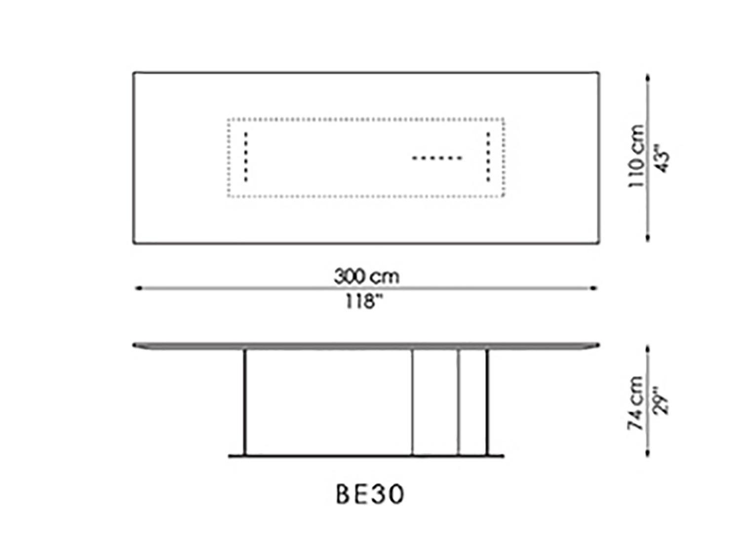 Brass Berlino Dining Table in Matt Wood