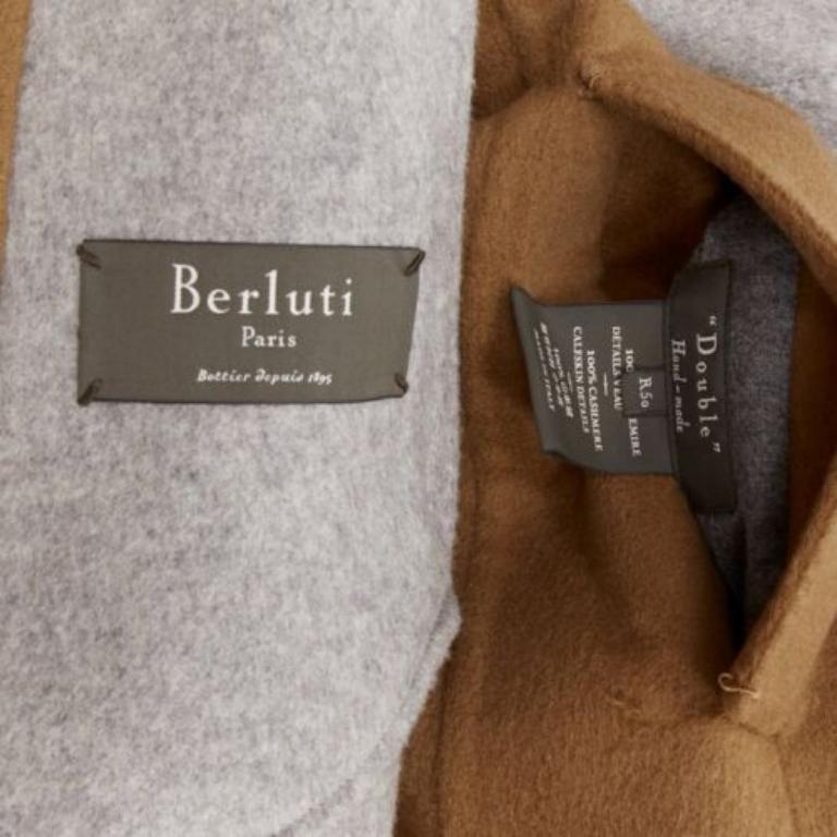 BERLUTI 100% cashmere double faced double breasted jacket IT50 L For Sale 4