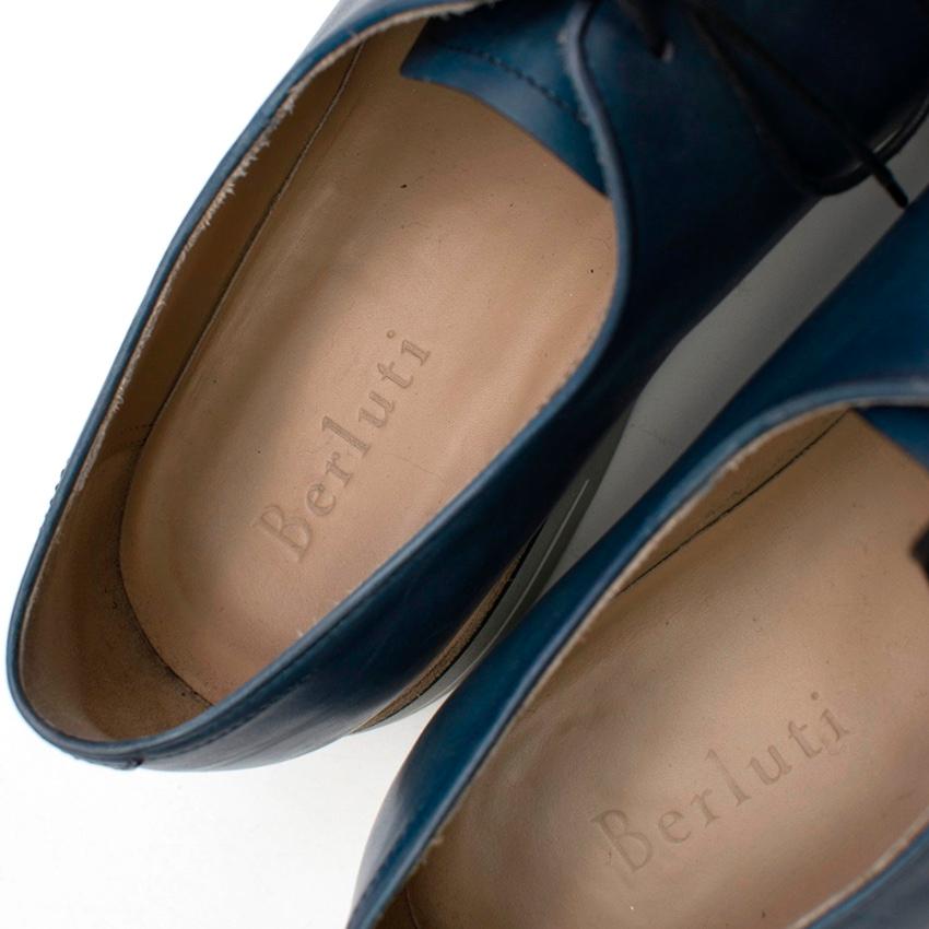 Berluti Antique Brown Fast Track Leather Lace-Ups 43.5 In Excellent Condition In London, GB