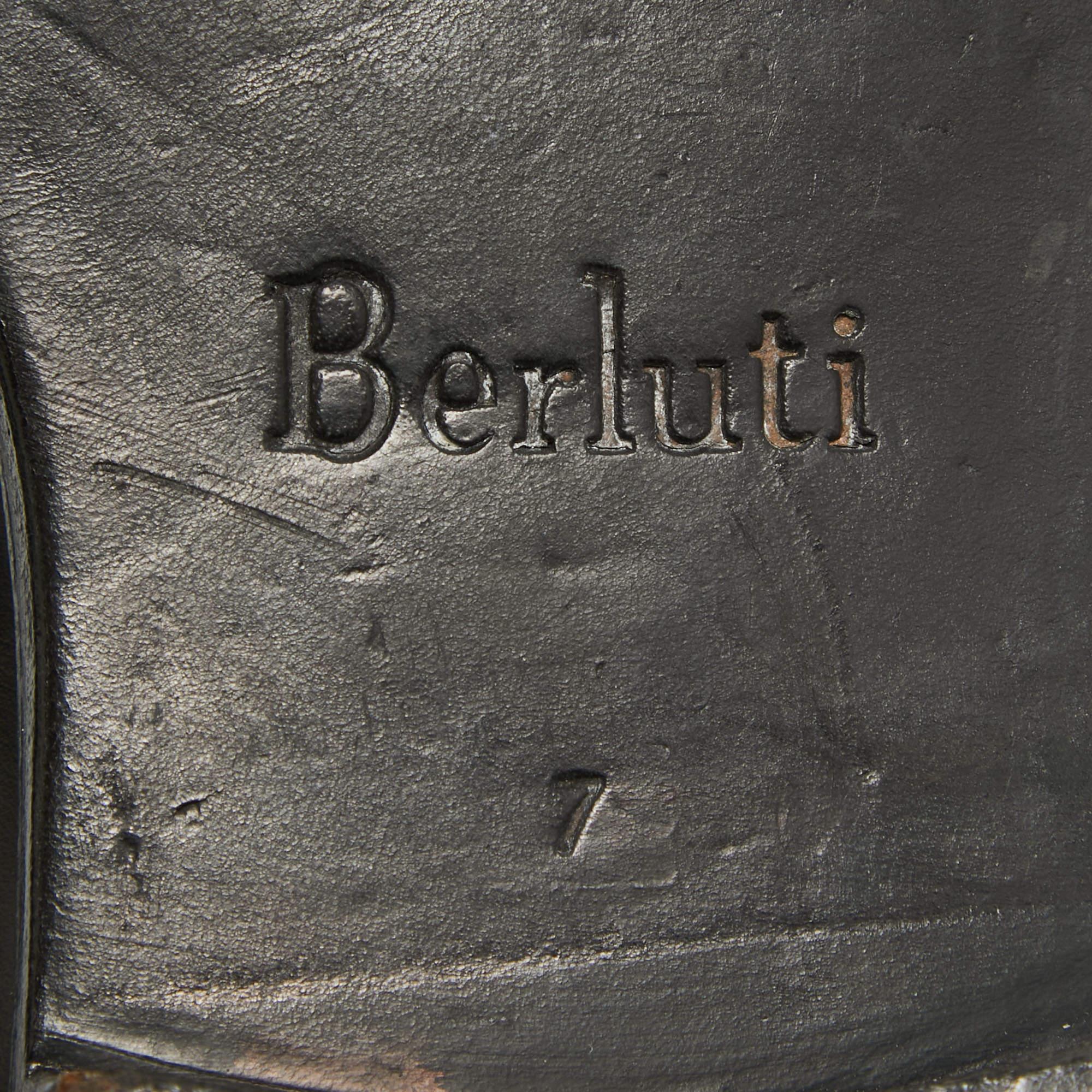 Berluti Black Leather Penny Loafers Size 41 4